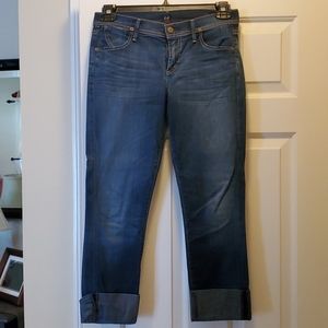 Cropped straight leg jeans